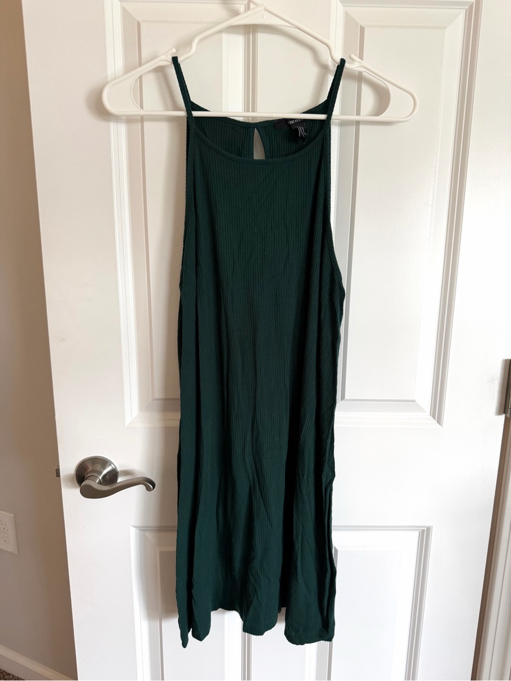 Forever 21 Dark Green Ribbed Dress | Size Medium